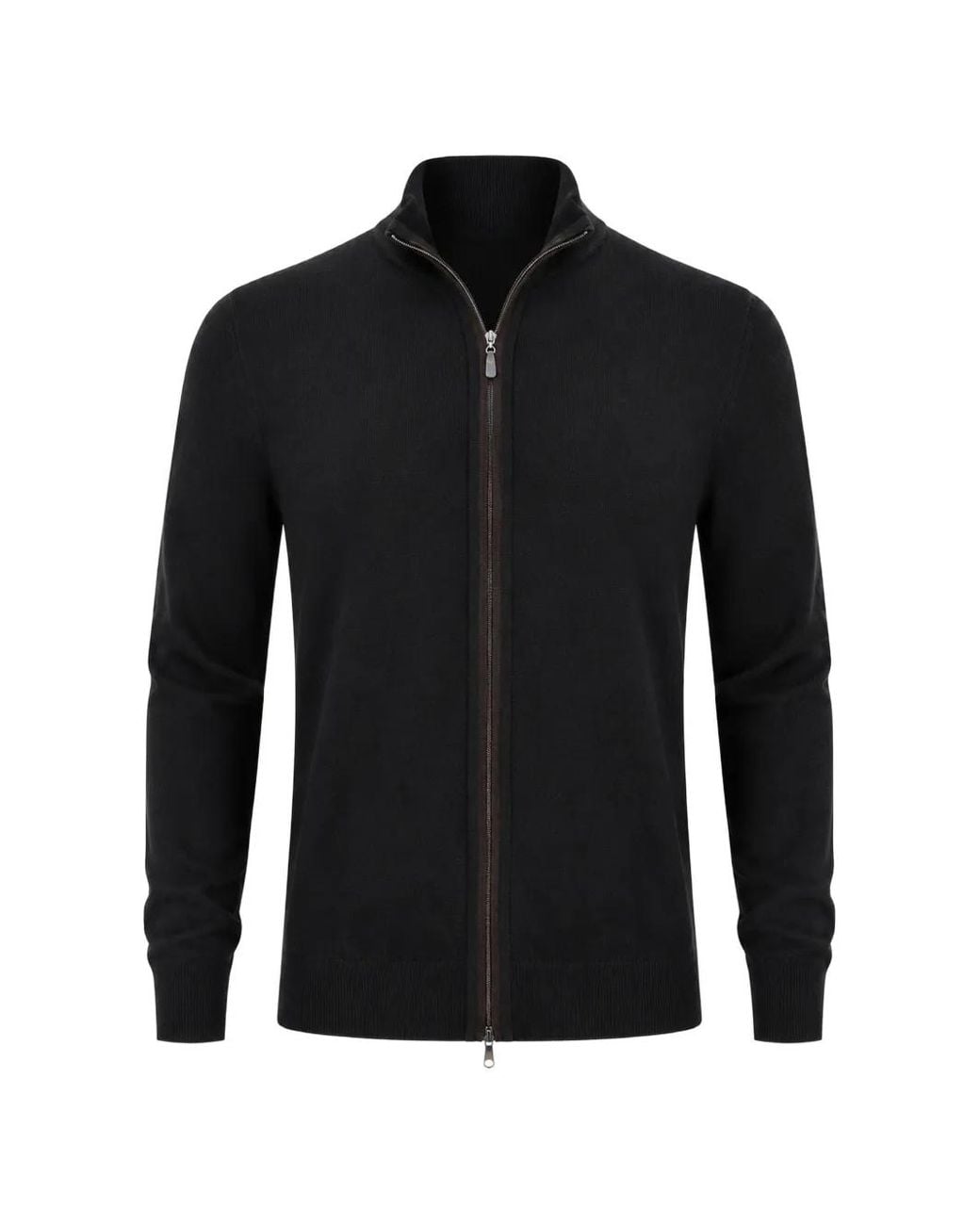 Fileria Black Zip-Fastening Cardigan for men