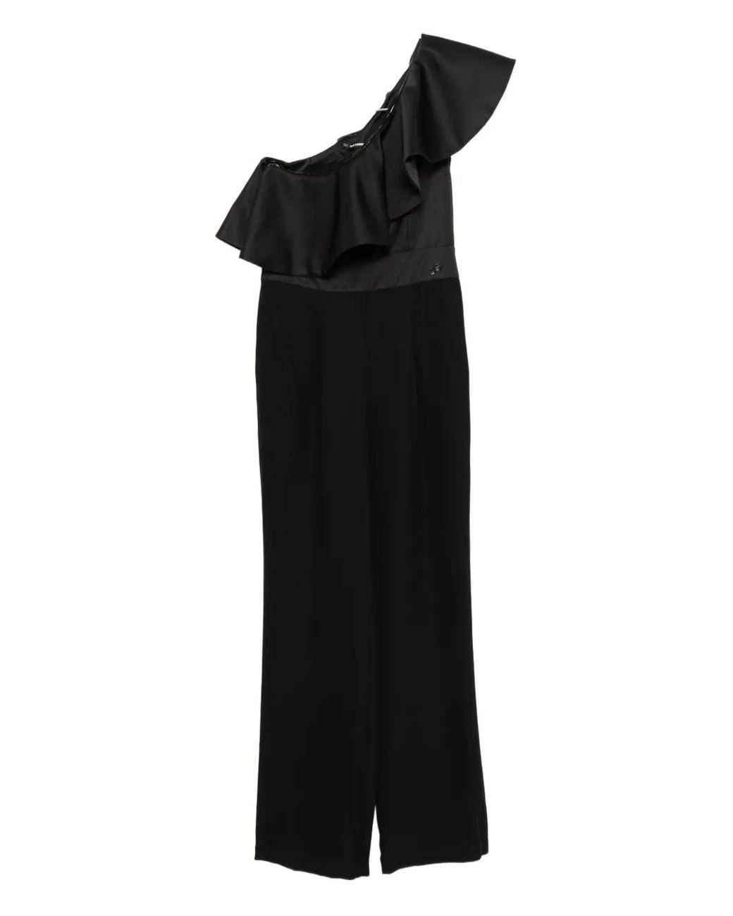 Karl Lagerfeld Black One-Shoulder Jumpsuit