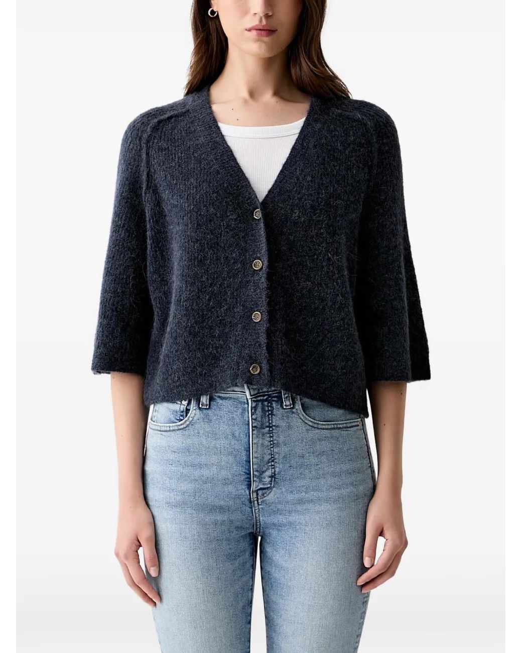 Mos Mosh Black Mmthora Lizet V-Neck Cardigan