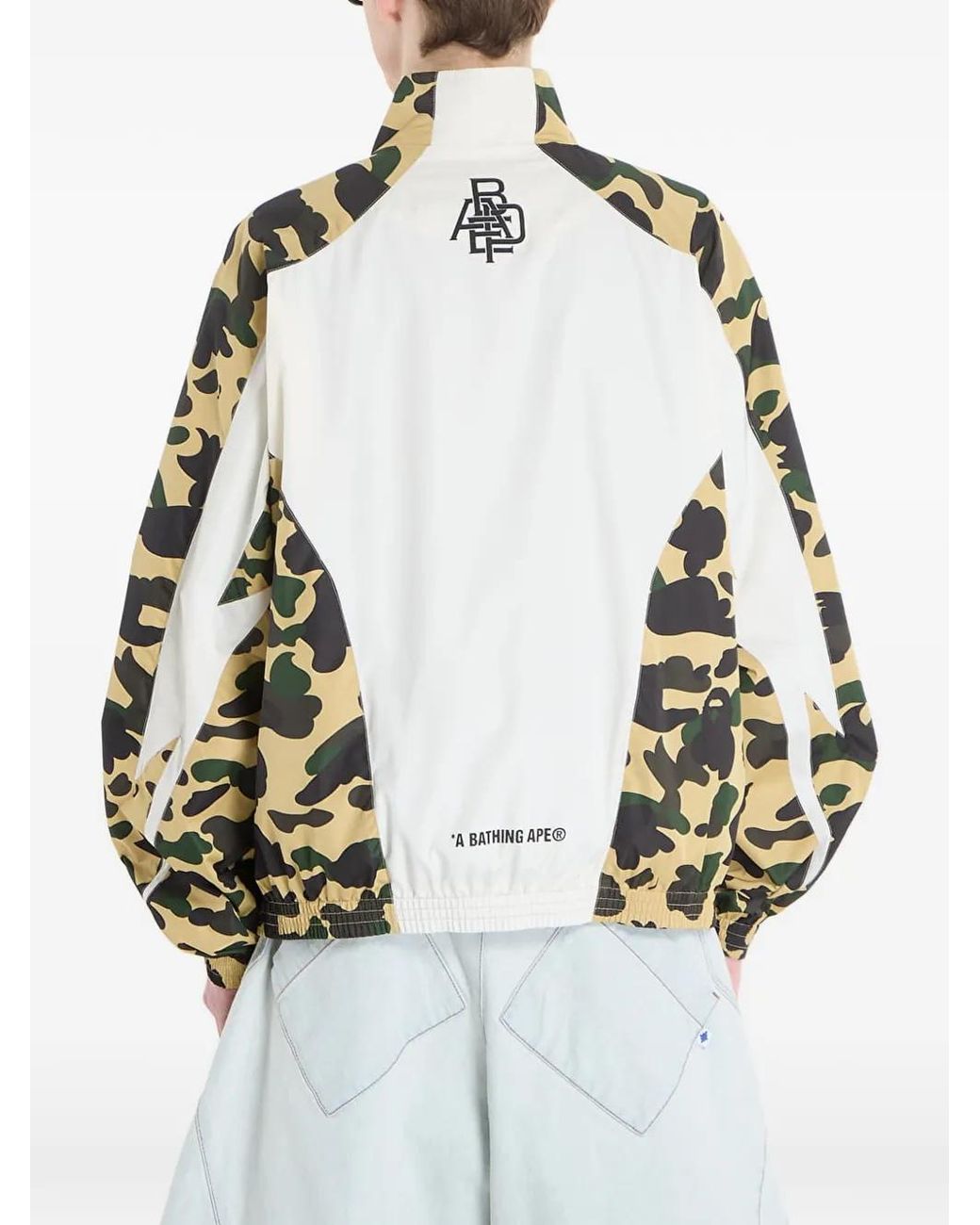 A Bathing Ape White 1St Camo Stand-Collar Track Jacket