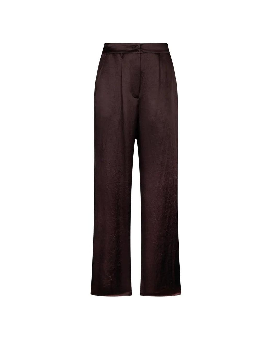 Liu Jo Brown Satin Trousers With Slits