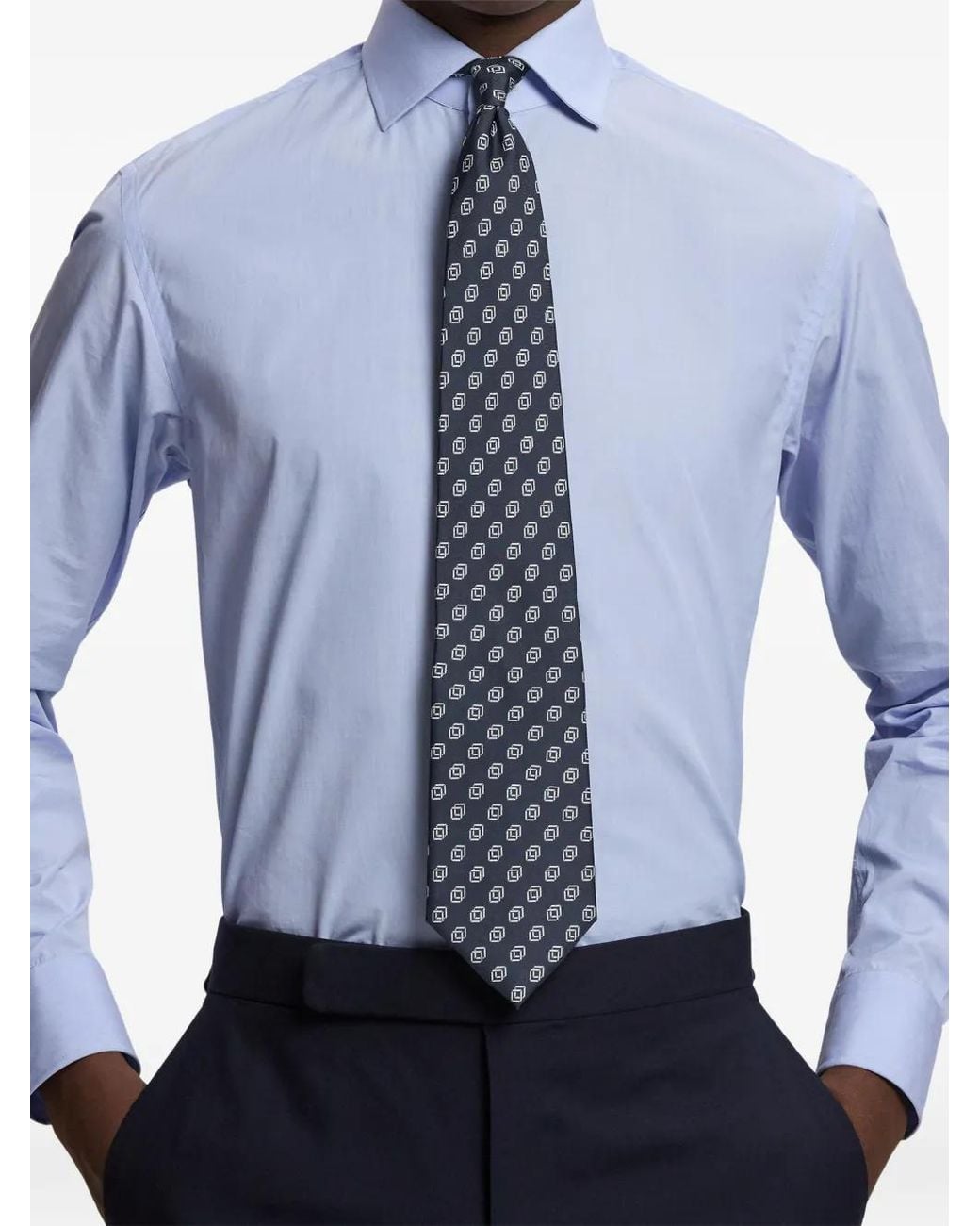 Ralph Lauren Blue Linked-Cubes Silk-Twill Tie for men