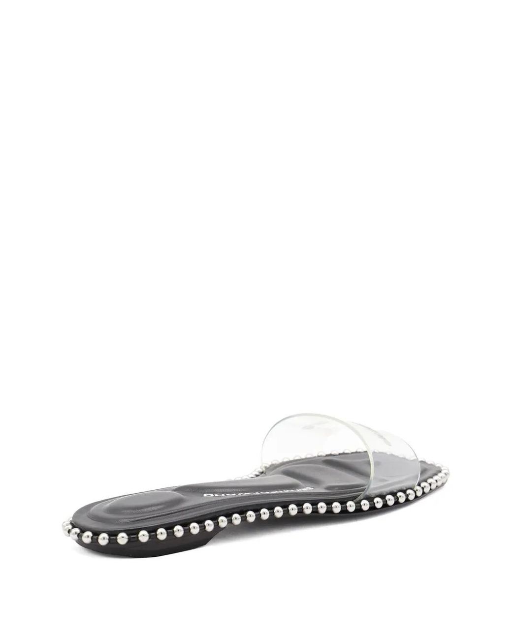 Alexander Wang White Beaded Clear-Strap Flats