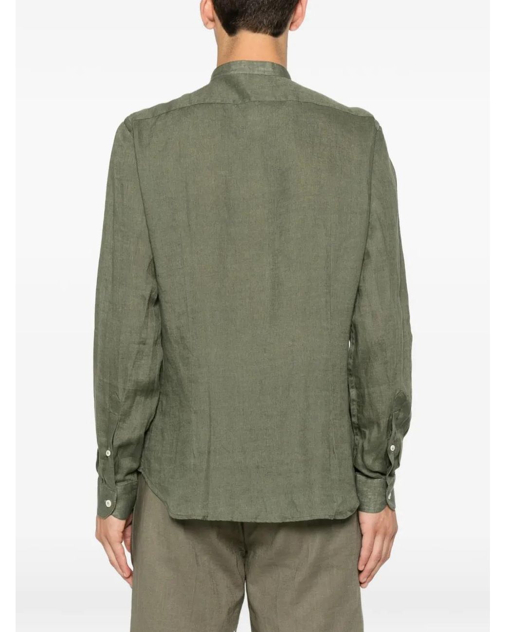 VELA SHOP Green Chemise À Boutonnière Devant for men