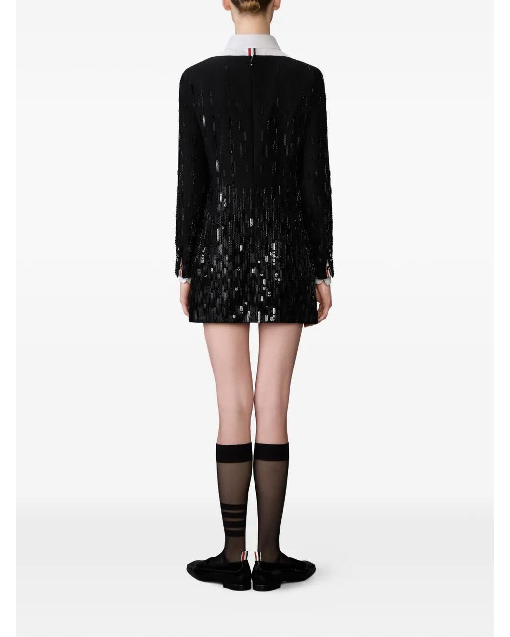 Robe Courte À Sequins Thom Browne en coloris Black