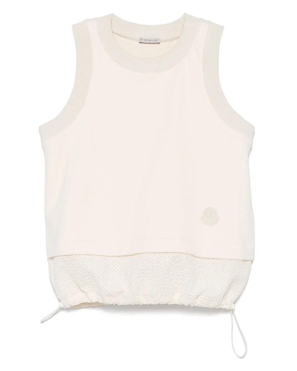 Moncler Natural Puff Sleeve Cotton T-Shirt