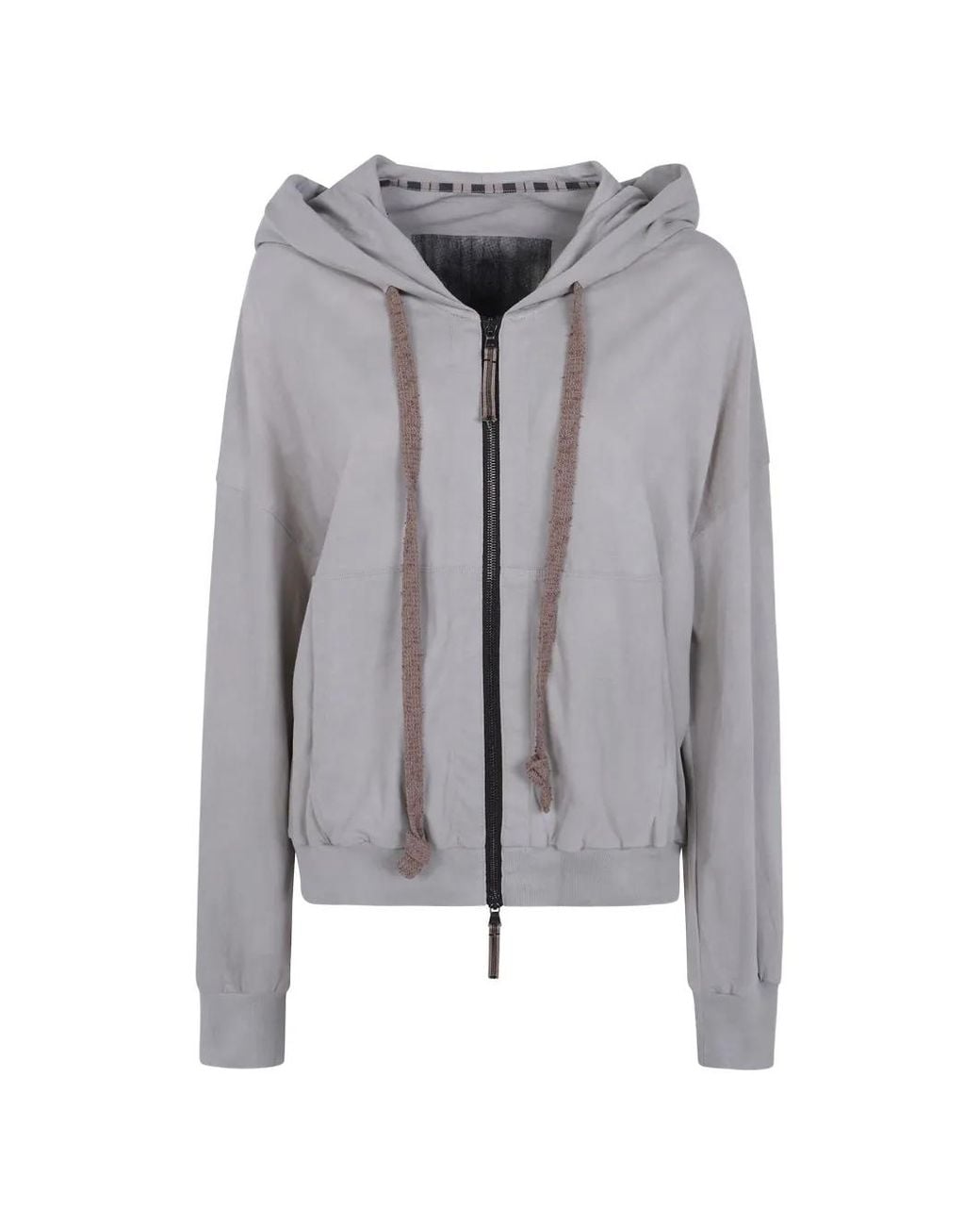 Ziggy Chen Gray Zip-Up Drawstring Hoodie