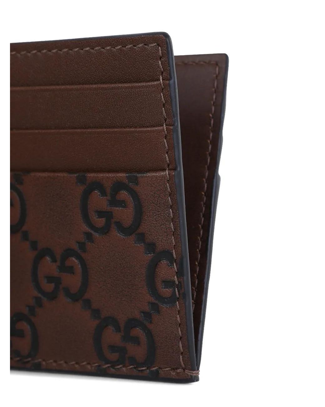 Gucci Brown Gg-Pattern Card Holder for men