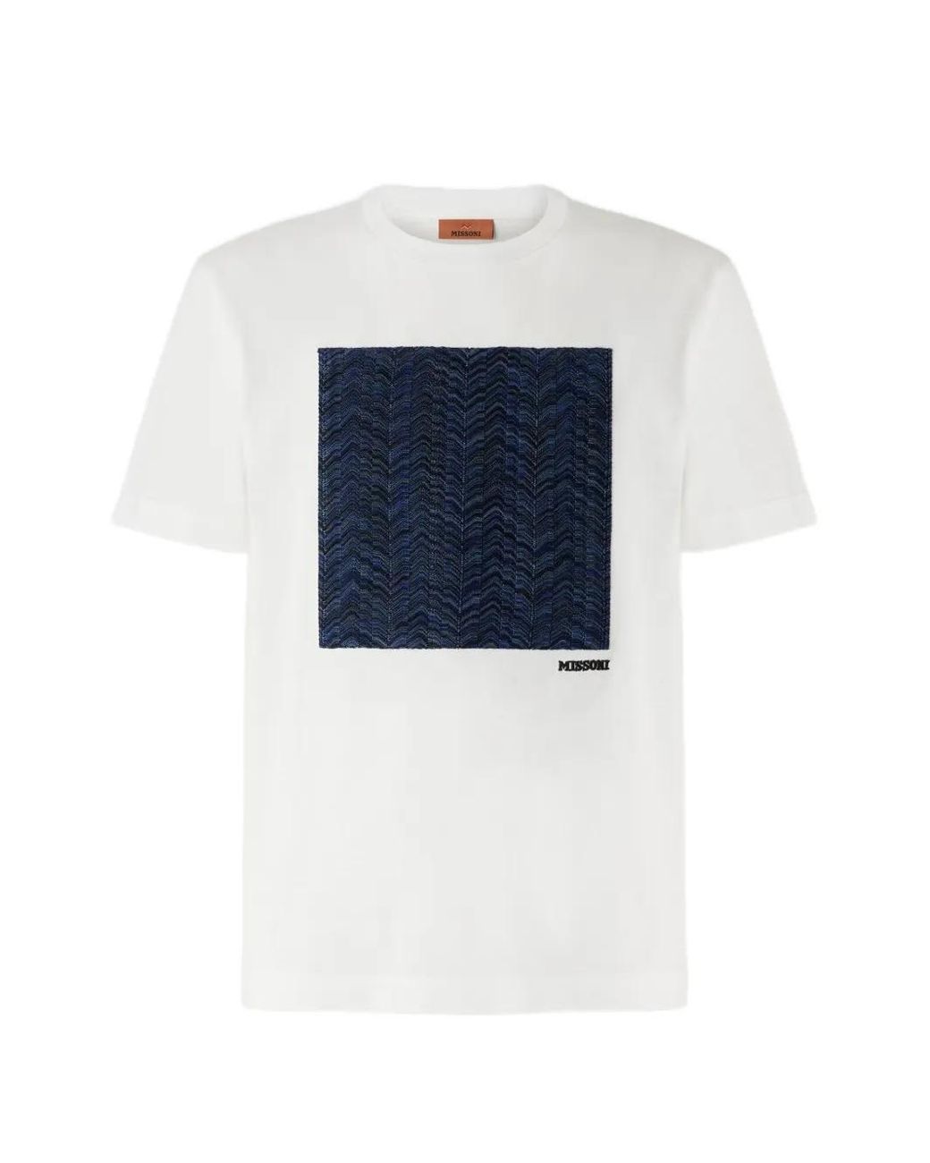 Missoni Blue Cotton Jersey Crew-Neck T-Shirt With Insert for men