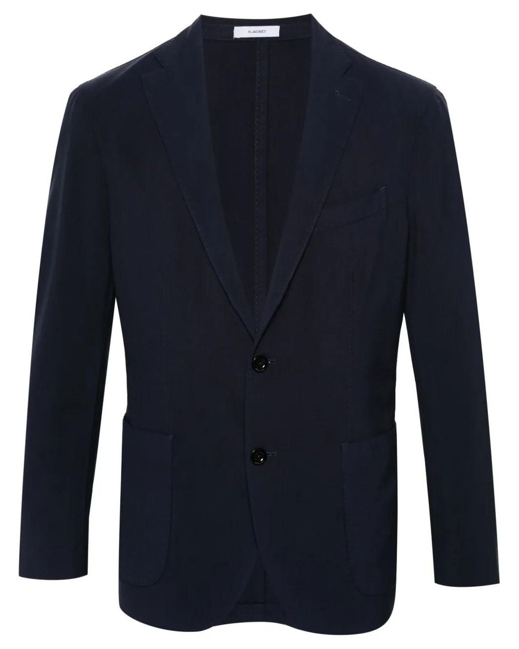 Boglioli Blue Single-Breasted Virgin Wool Blazer for men