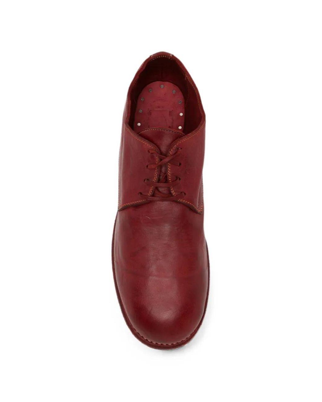 Guidi Red Lace-Up Leather Ankle Boots for men