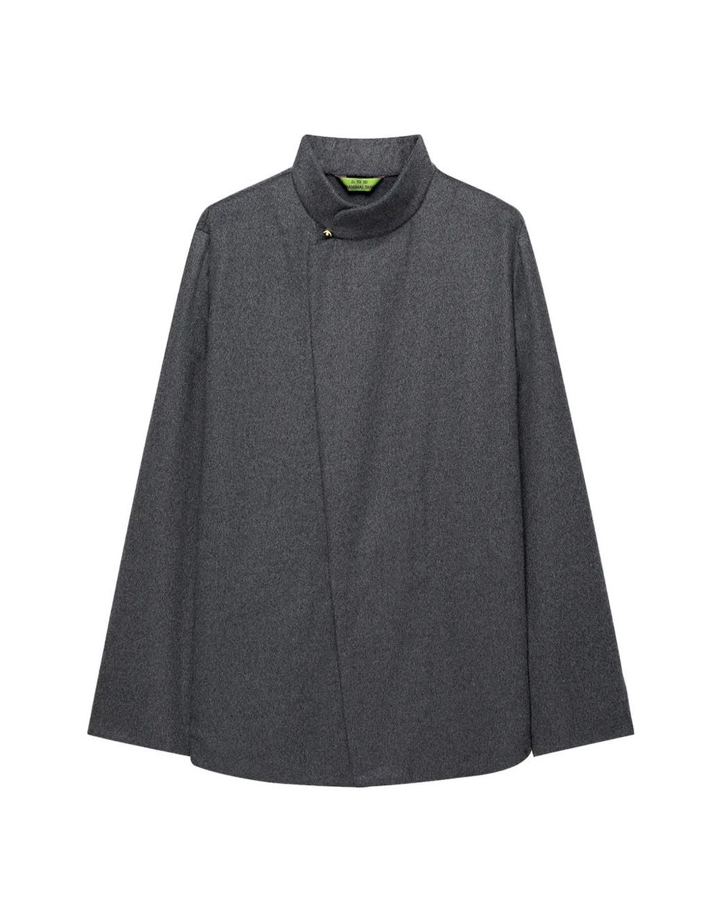 Shanghai Tang Gray Quiet Fortune Cape Jacket