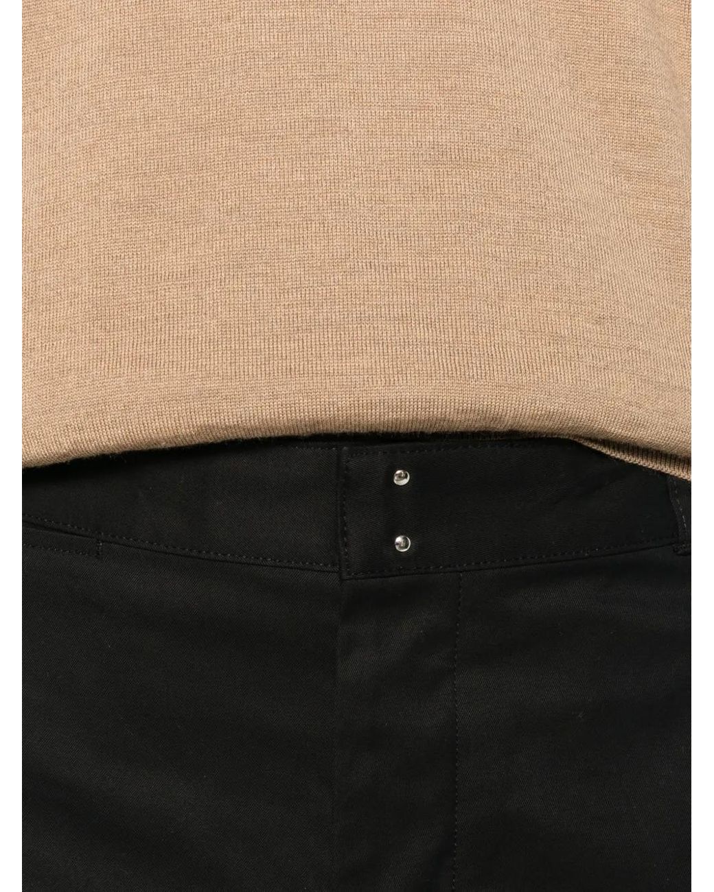 AMI Black Straight-Leg Logo-Patch Trousers for men