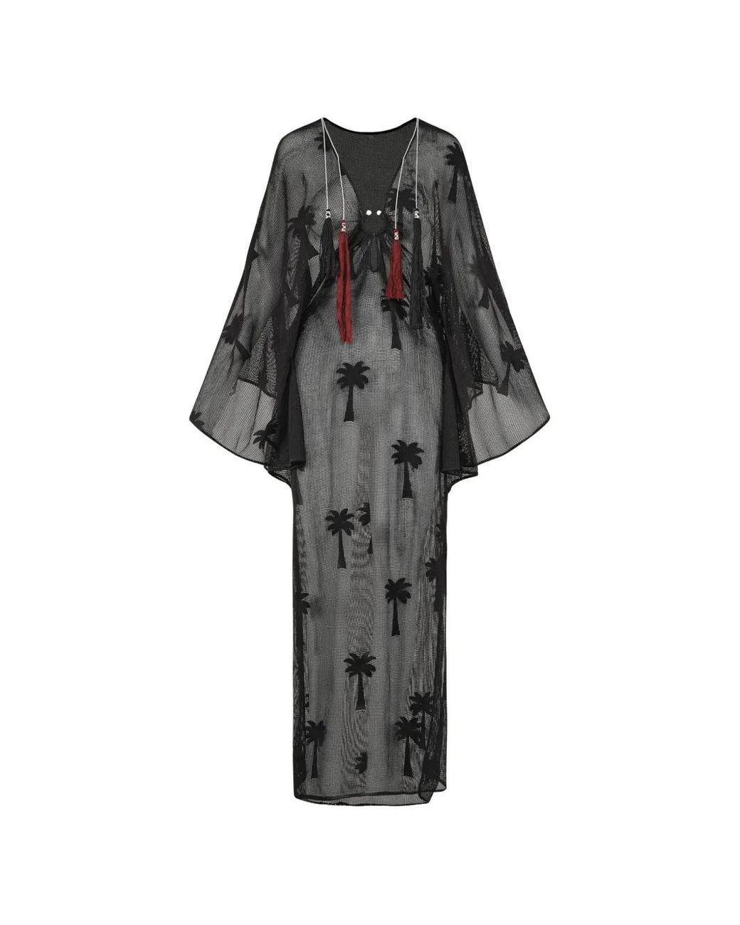Johanna Ortiz Black Robe Palm Veil