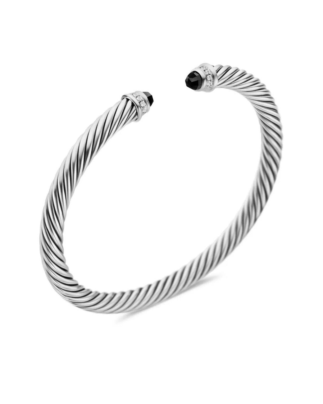David Yurman Multicolor Sterling Classic Cable Diamond Bracelet (5Mm)