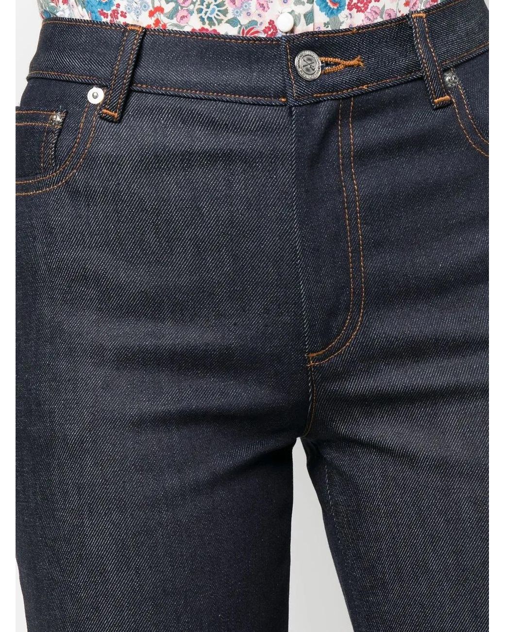 A.P.C. Blue Mid-Rise Cropped Jeans