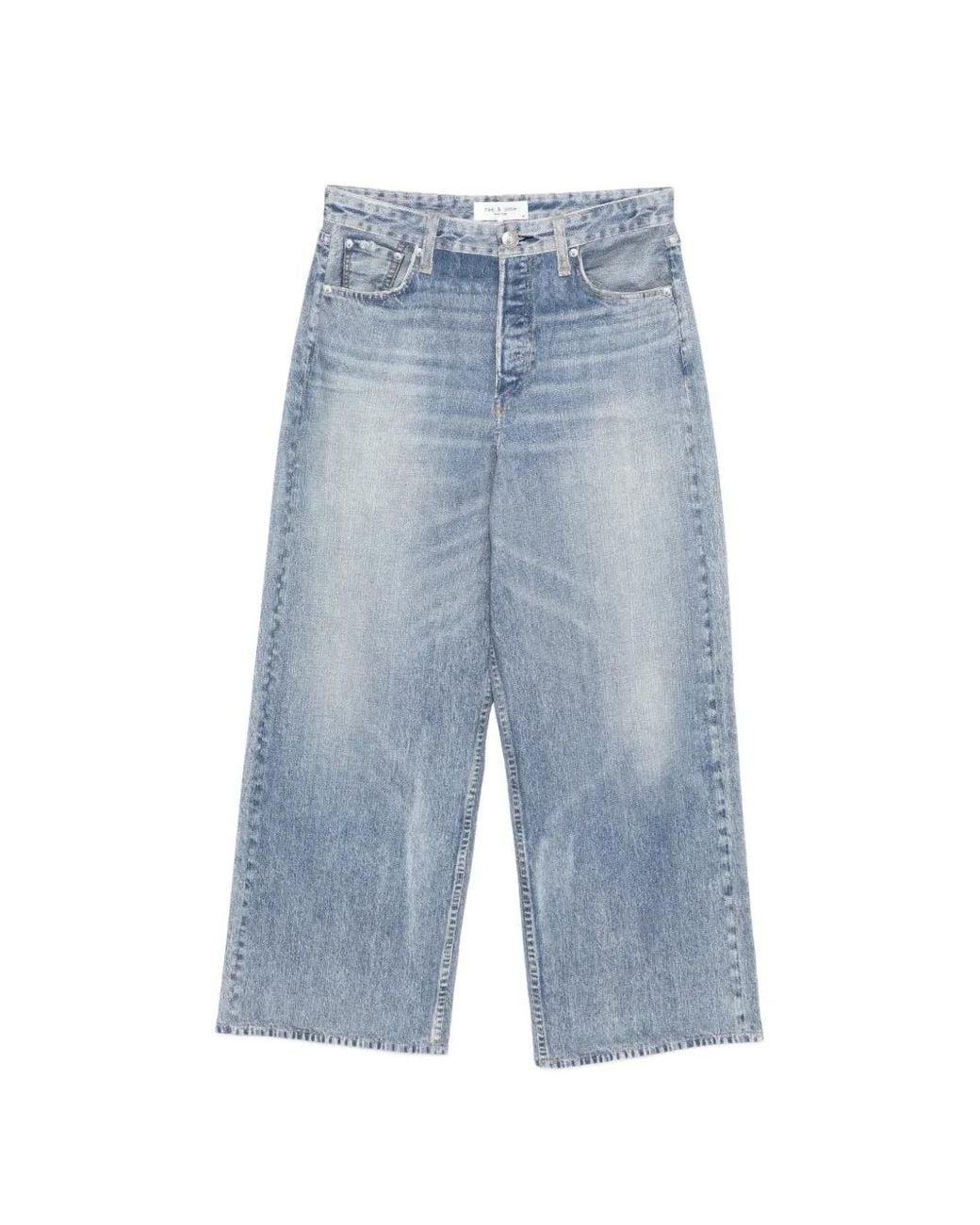 Rag & Bone Blue Miramar Wide-Leg Pants