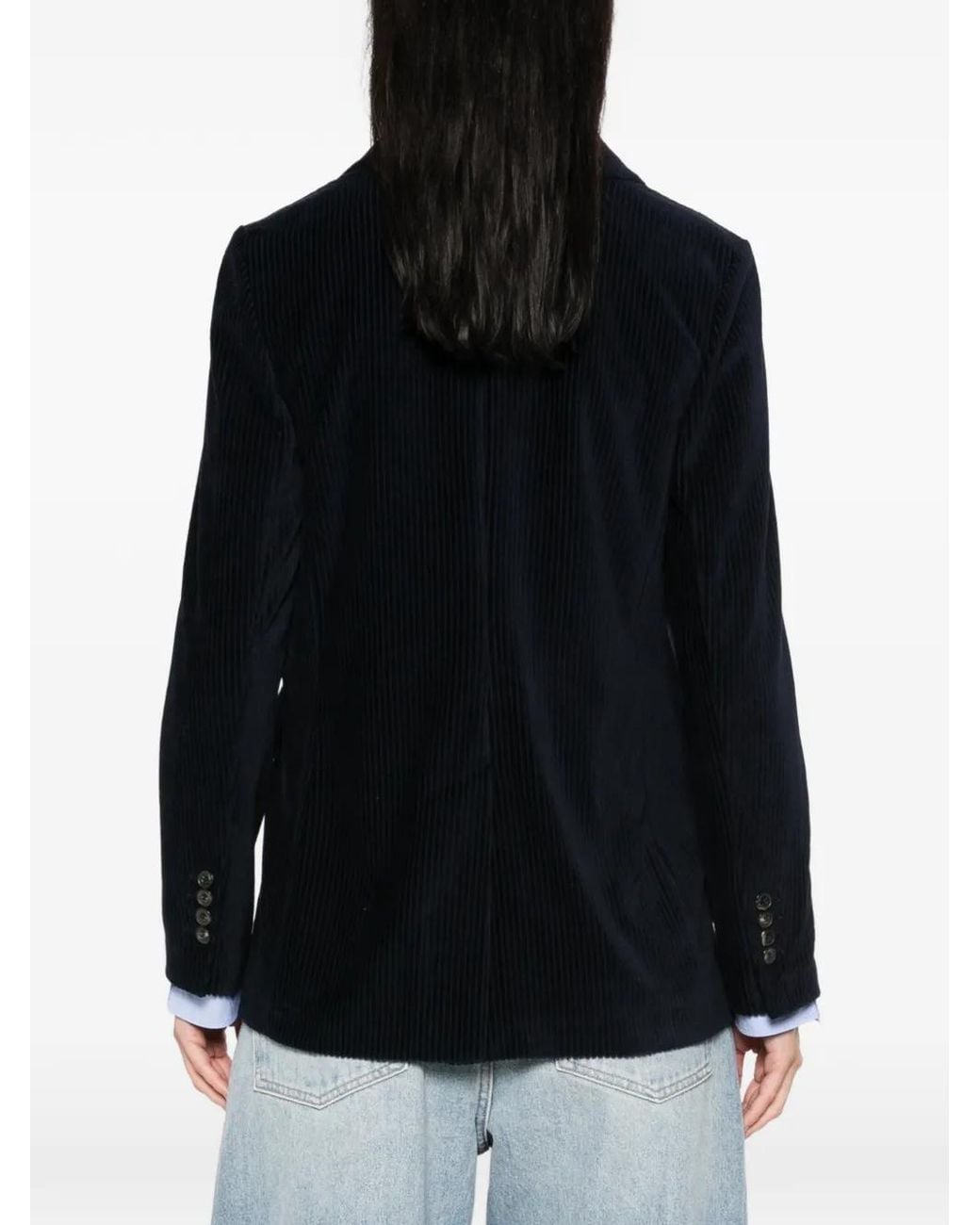 Circolo 1901 Black Double-Breasted Corduroy Jacket