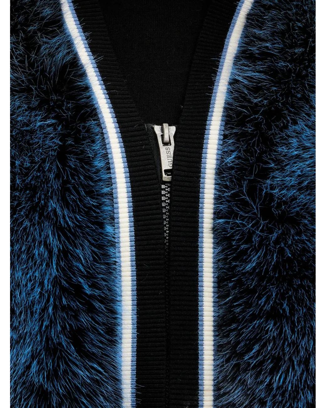 Guess Blue Katia Striped-Trim Jacket