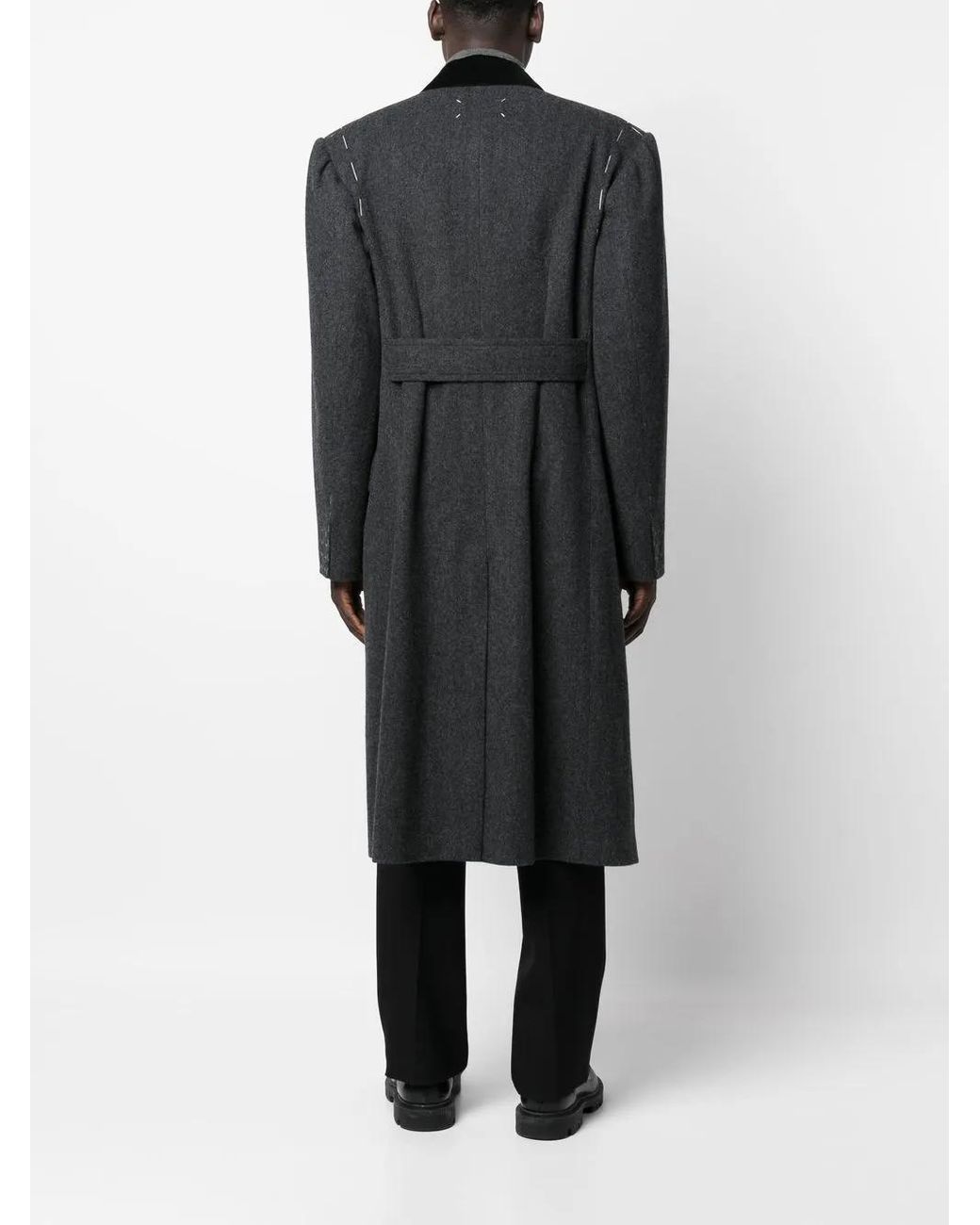 Maison Margiela Black Work-In-Progress Double-Breasted Coat