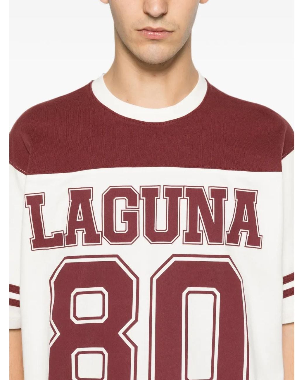 Stussy Pink Laguna Logo-Print Panelled T-Shirt