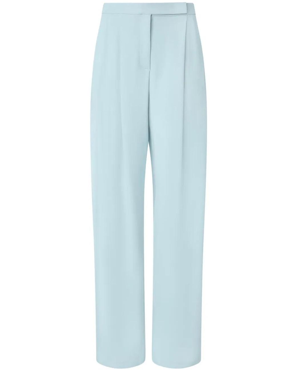 Pinko Blue Elegant Wide-leg Trousers With Darts