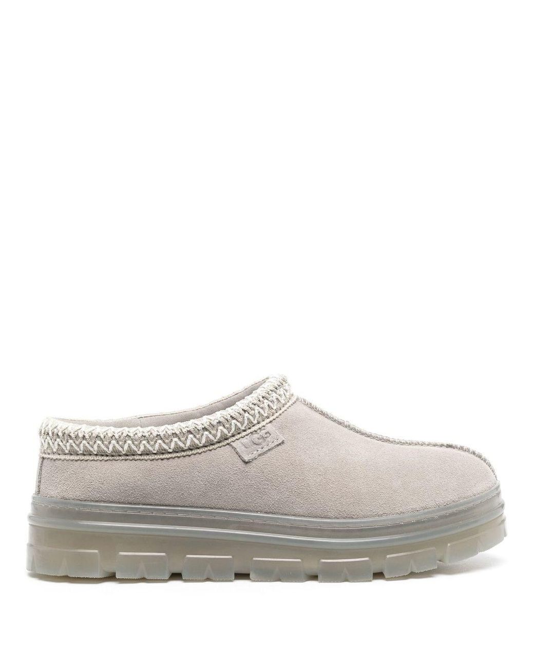 UGG Tasman Clear Suede Slippers in Gray Lyst