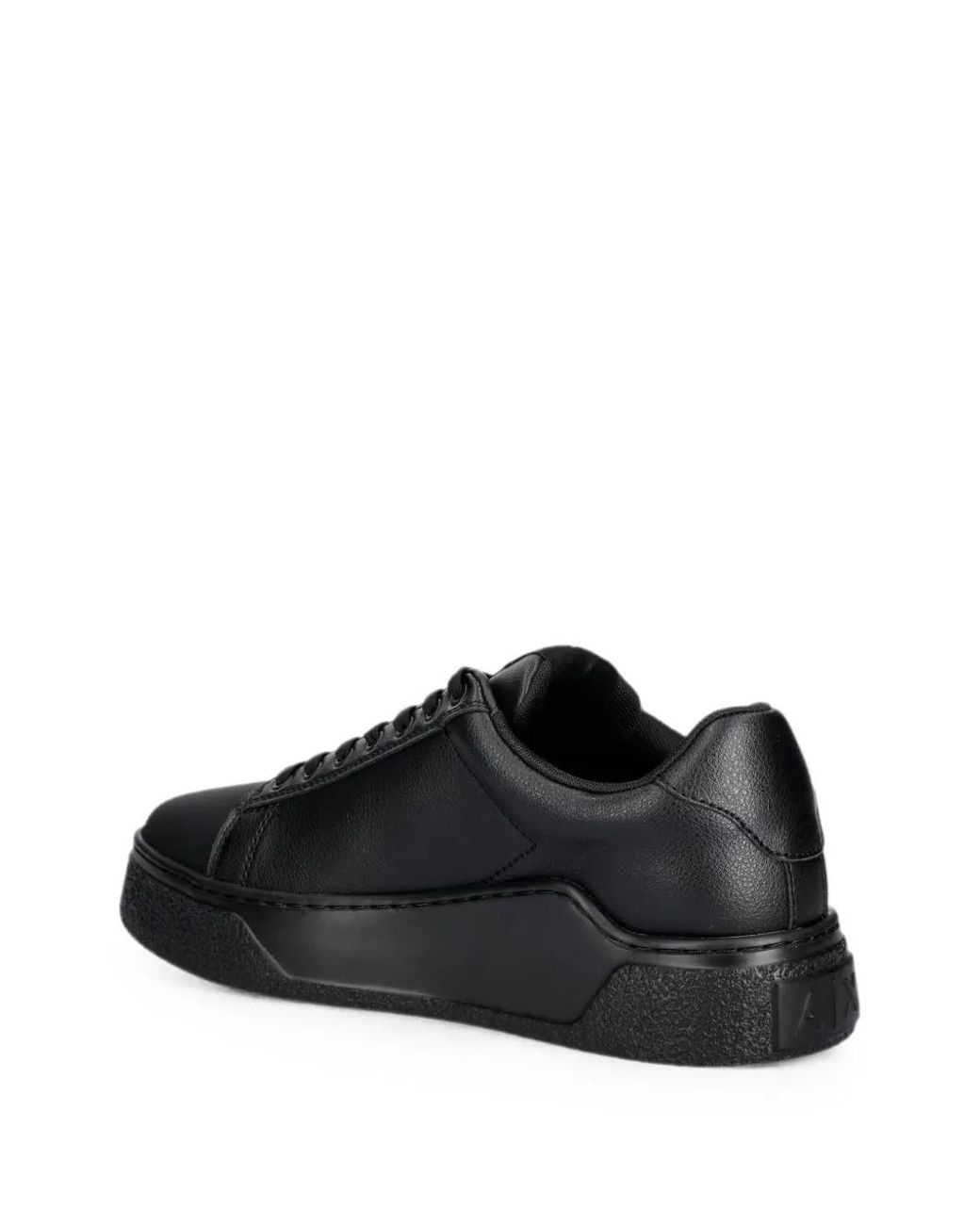 ARMANI EXCHANGE Black Logo-Print Lace-Up Sneakers for men