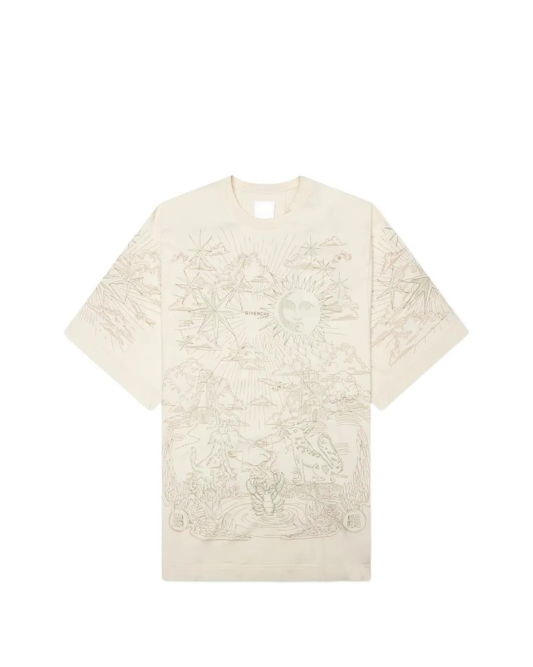 Givenchy White Embroidered T-Shirt for men