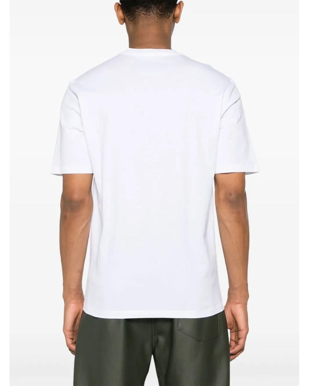 Moschino White T-Shirt With Embroidery for men