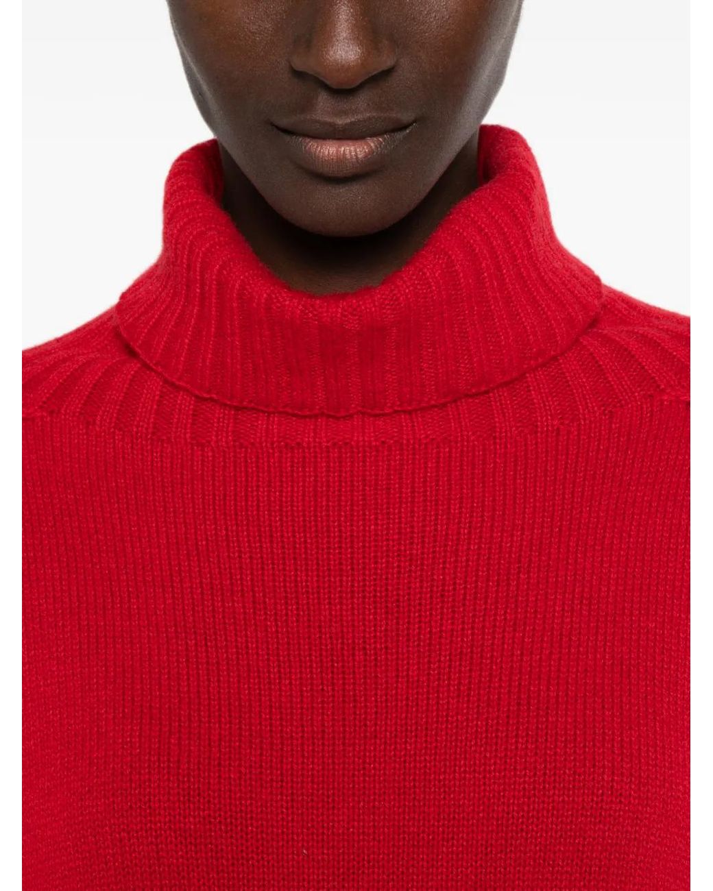 Bompard Red Seamless Cashmere Sweater