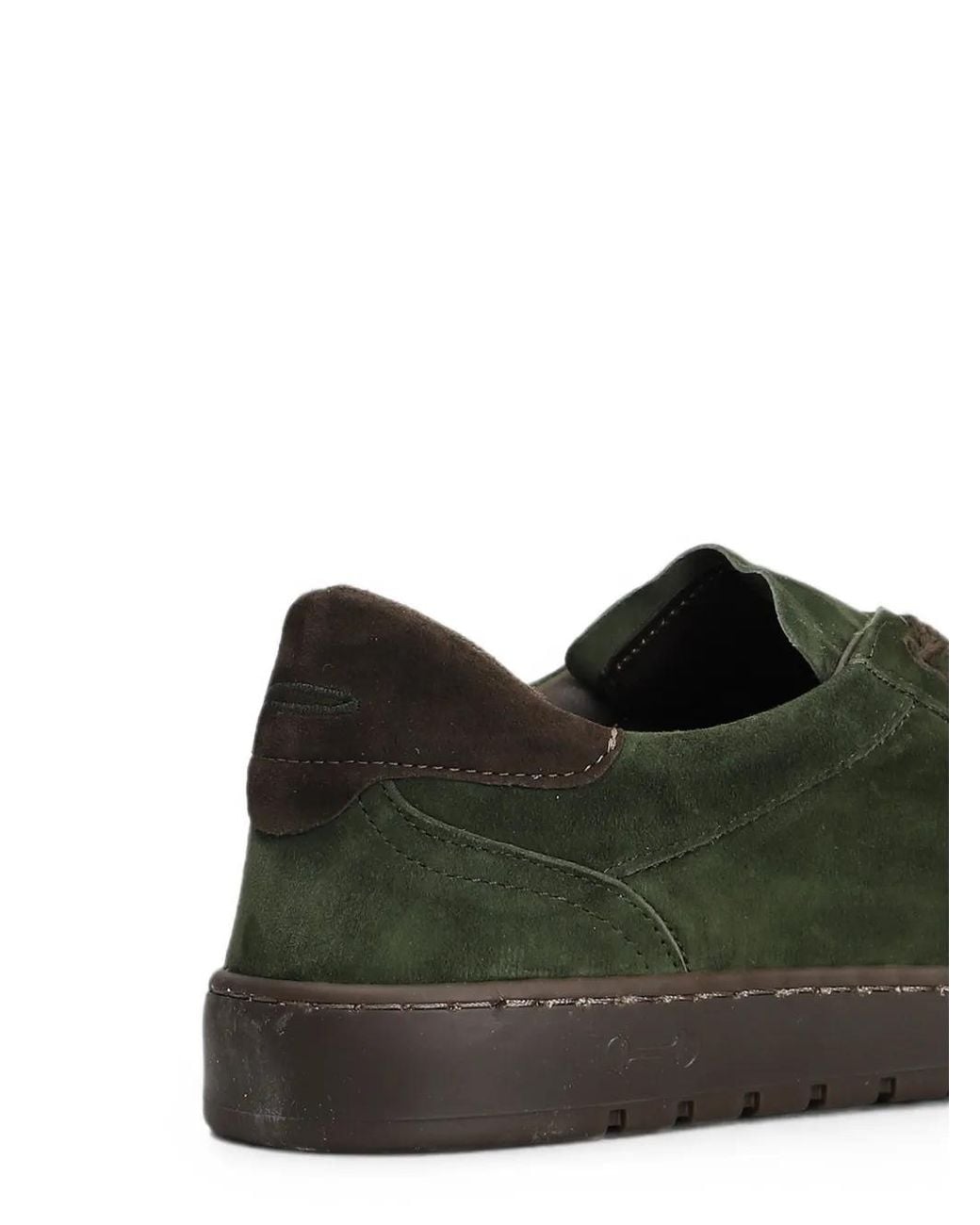 PIUMESTUDIO Green Suede-Panel Sneakers for men