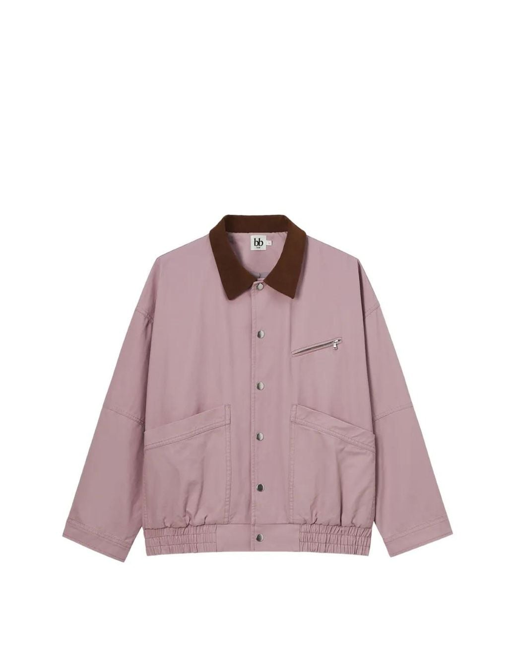 B+ AB Pink Corduroy-Collar Panelled Jacket