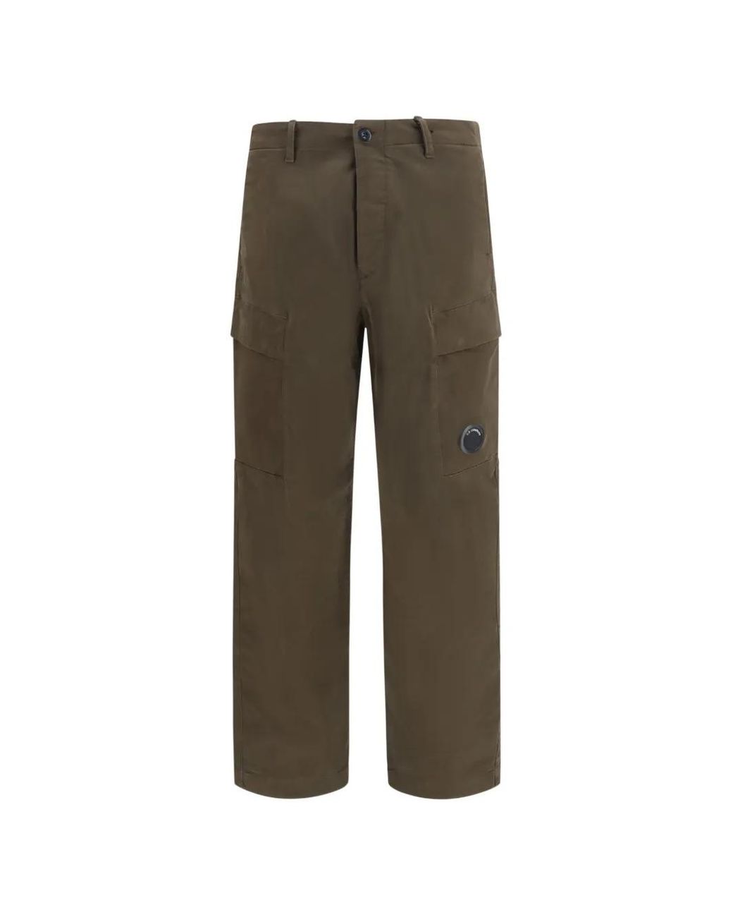 C P Company Gray Stretch Sateen Regular Cargo Trousers for men