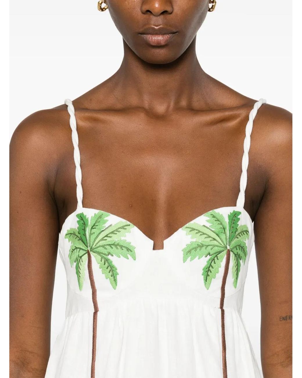 FARM Rio Coconut Tree-Embroidered Maxi Dress in White | Lyst FARM Rio Coconut Tree-Embroidered Maxi Dress in White | Lyst