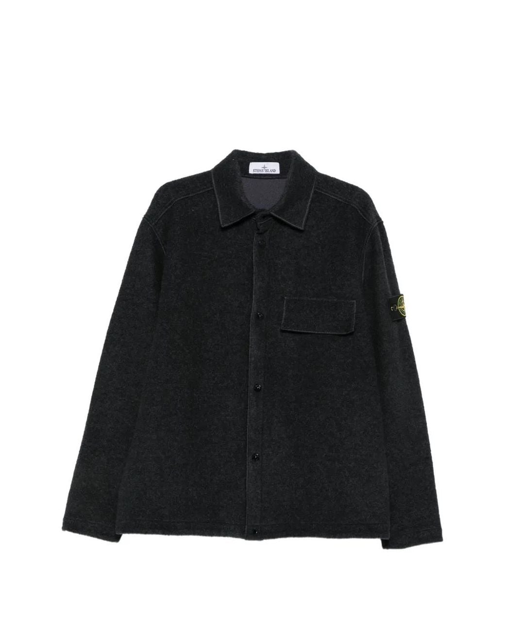 Stone Island Black 1200034 Micro Buckle Overshirt for men