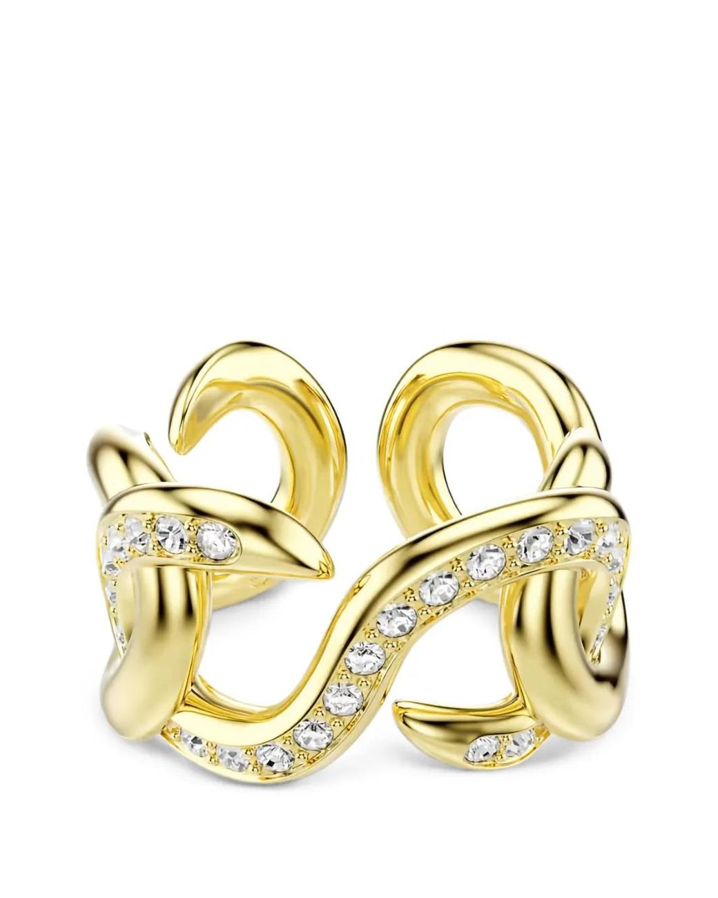 Swarovski Metallic Dextera Crystal-Embellished Intertwined Ring