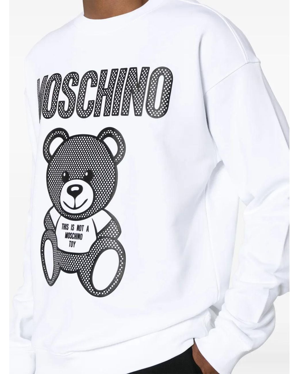 Moschino White Teddy Bear Logo-Print Sweatshirt for men