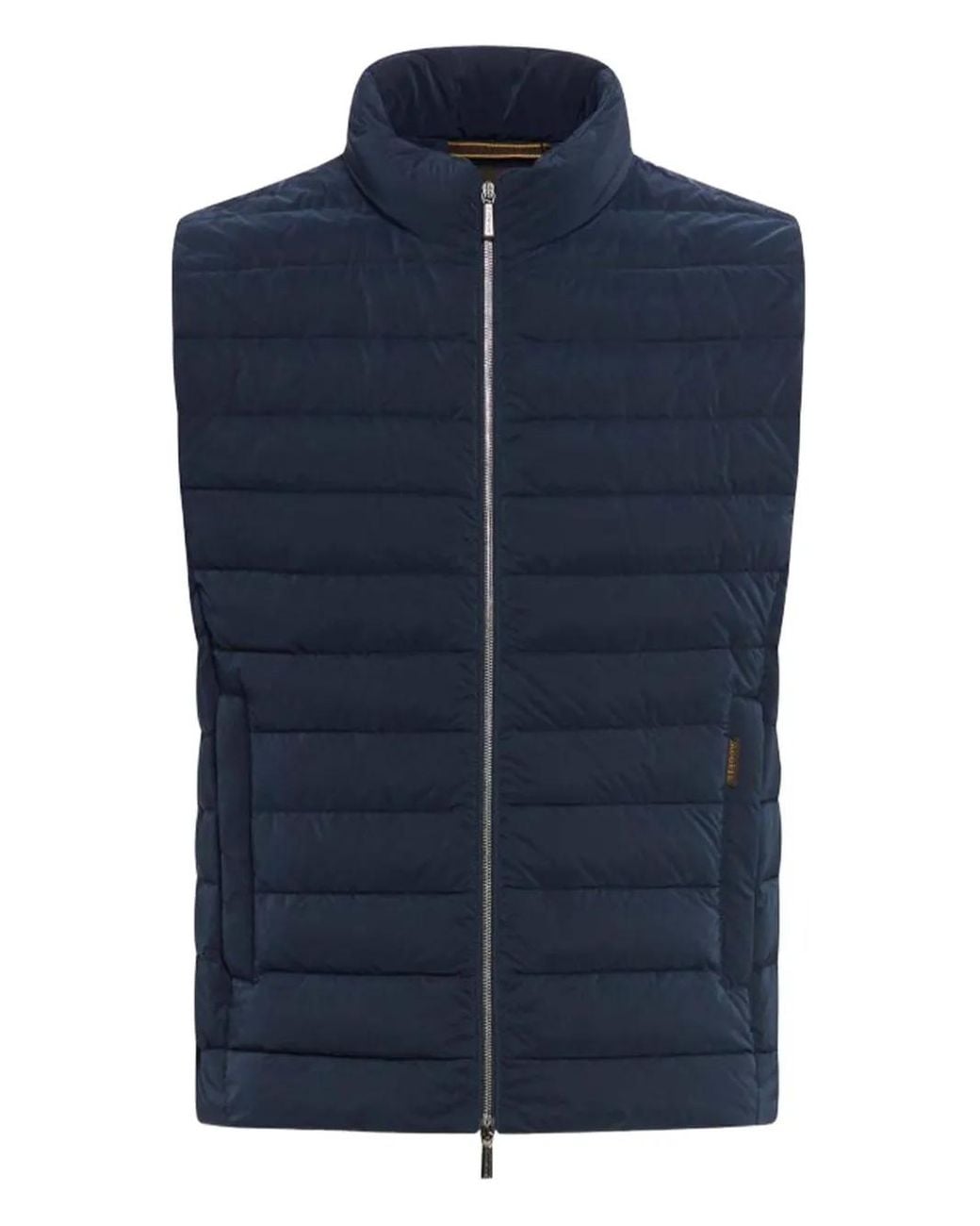 Moorer Blue Quilted Zip-Front Gilet for men