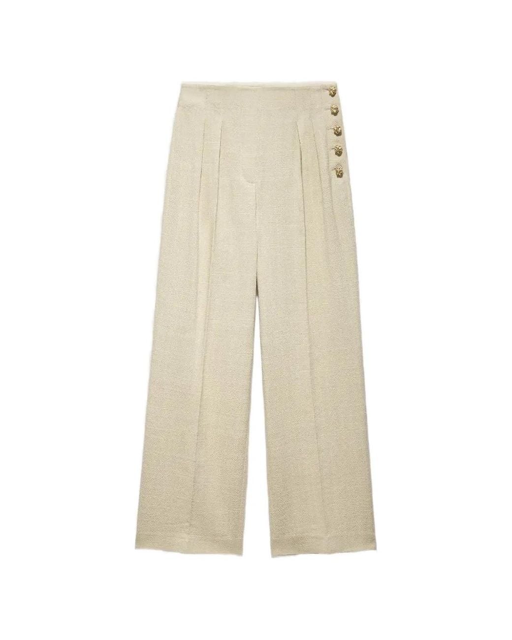 Shanghai Tang White Buttons Trousers