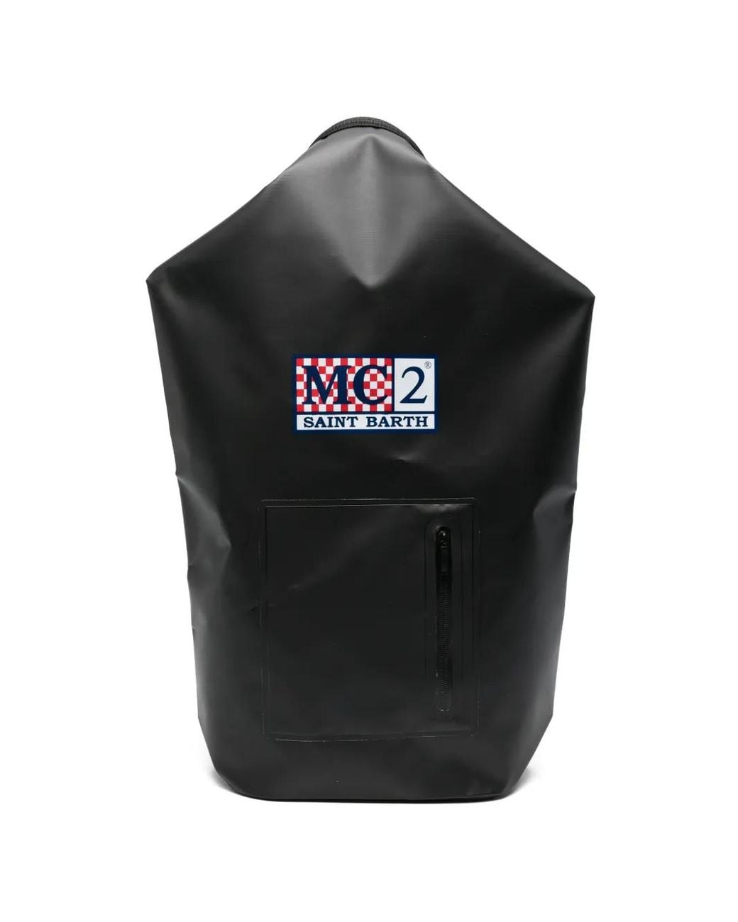 Mc2 Saint Barth Black Logo-Patch Roll-Top Backpack for men