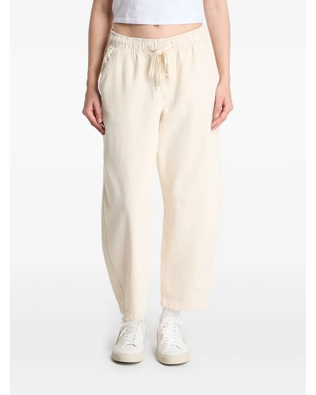 Gap White Drawstring-Waist Jeans