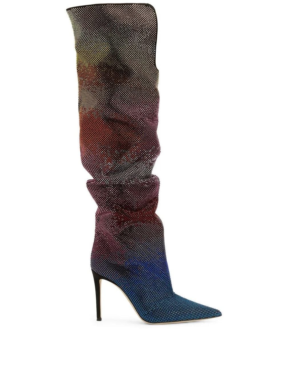 Giuseppe Zanotti Black 105Mm Gz Gala Caleido Knee-High Boots