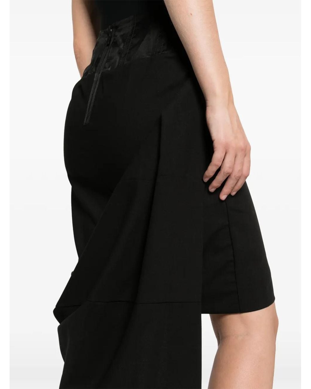 Entire studios Black Tailored Drape Skirt