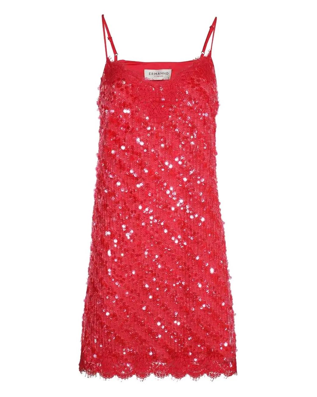Ermanno Scervino Red Embellished Mini Dress