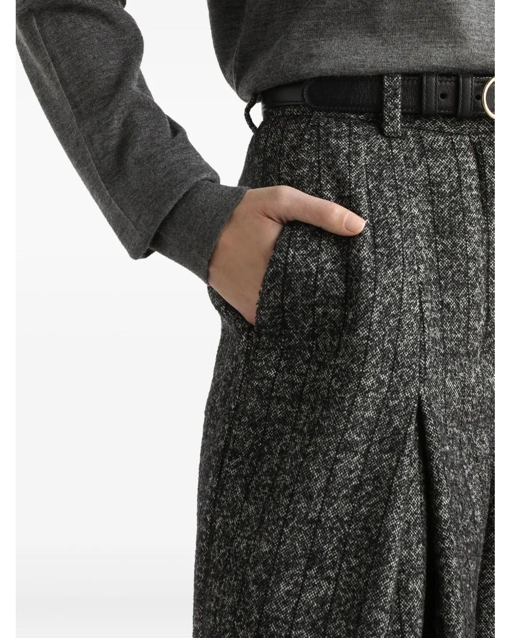 Dolce & Gabbana Gray Dolce & Gabbana Striped Wool Pants
