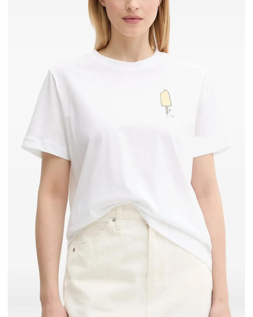 Samsøe & Samsøe White Sacamino Cotton T-Shirt