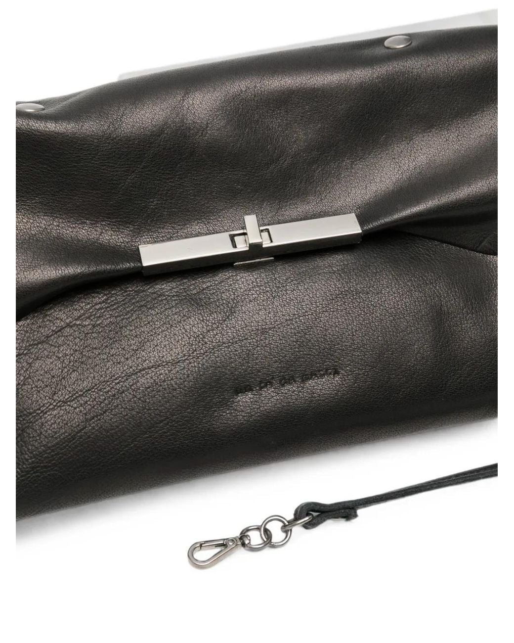 UN TÈ DA MATTI Black Brucaliffo Leather Clutch Bag