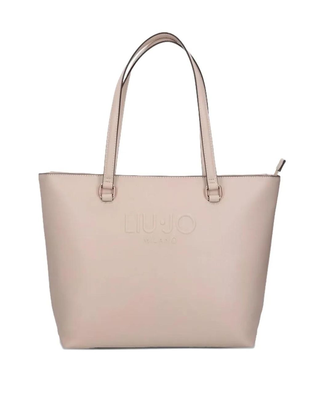 Liu Jo Natural Calf Leather Embossed Logo Bag