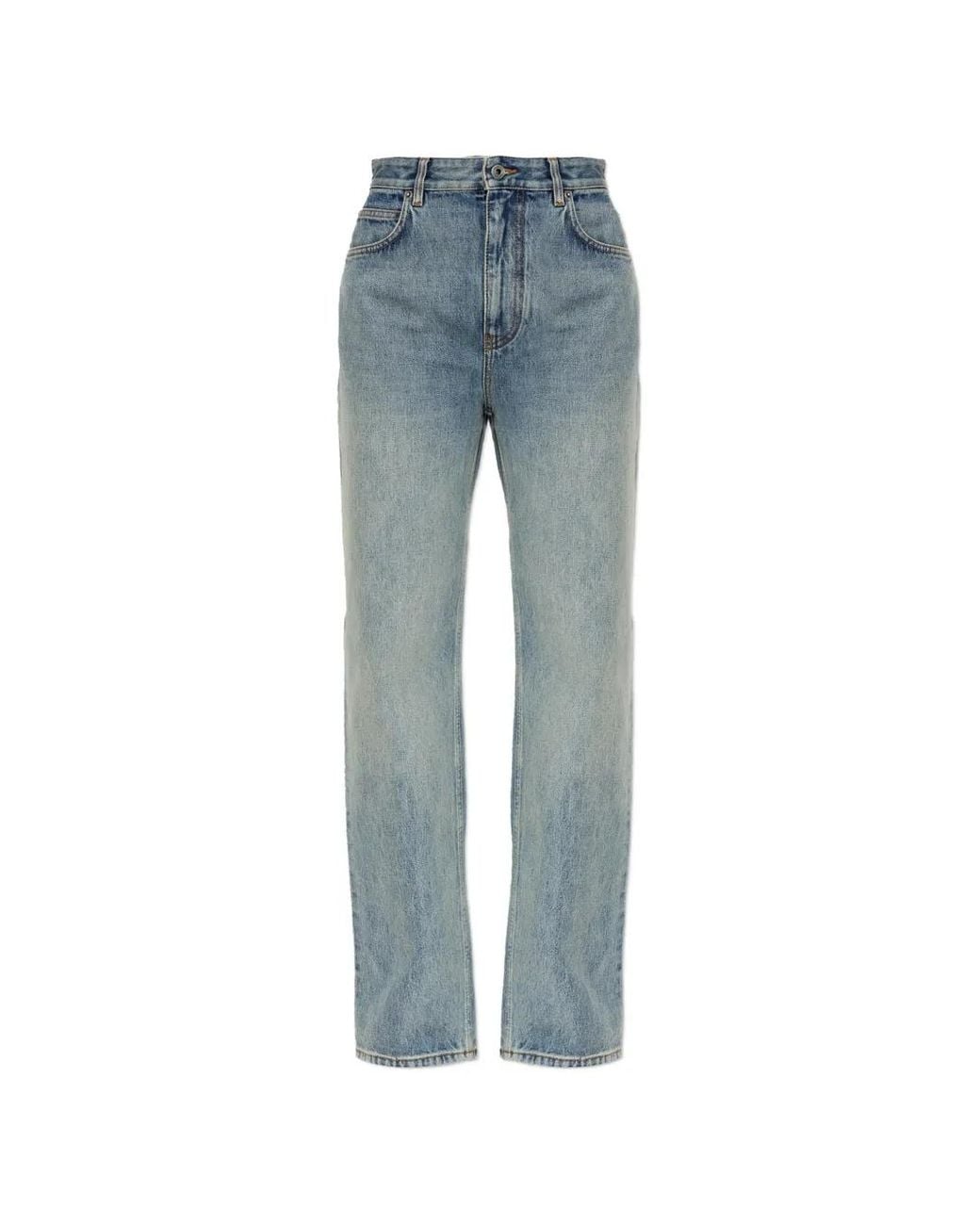 Vaqueros Rectos Con Anagrama Bordado Loewe de color Blue